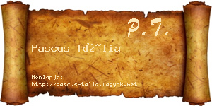 Pascus Tália névjegykártya
